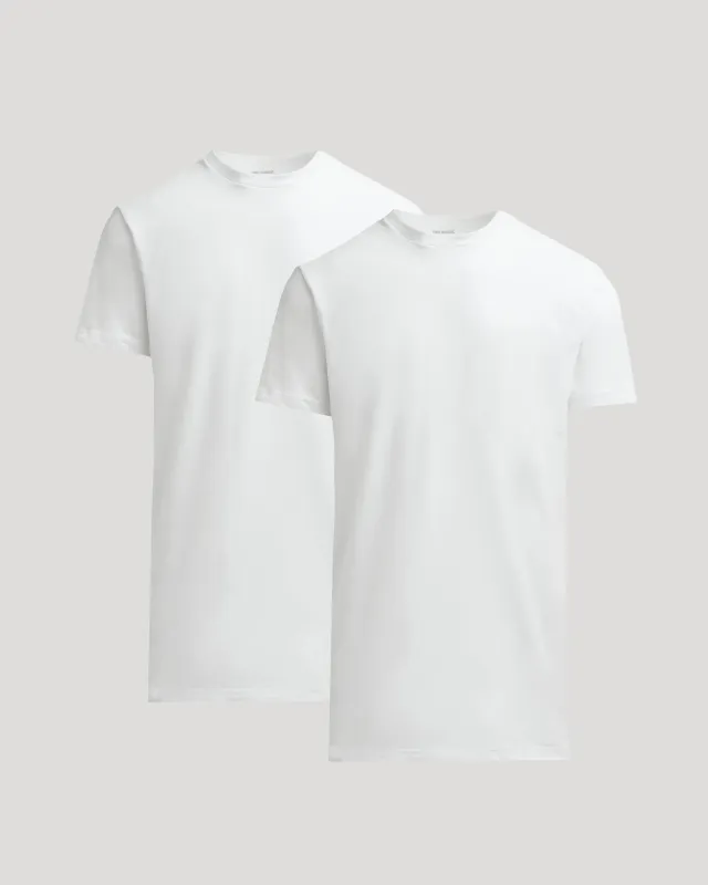 All White Tall Heavyweight Crew 2-Pack made by True Classic