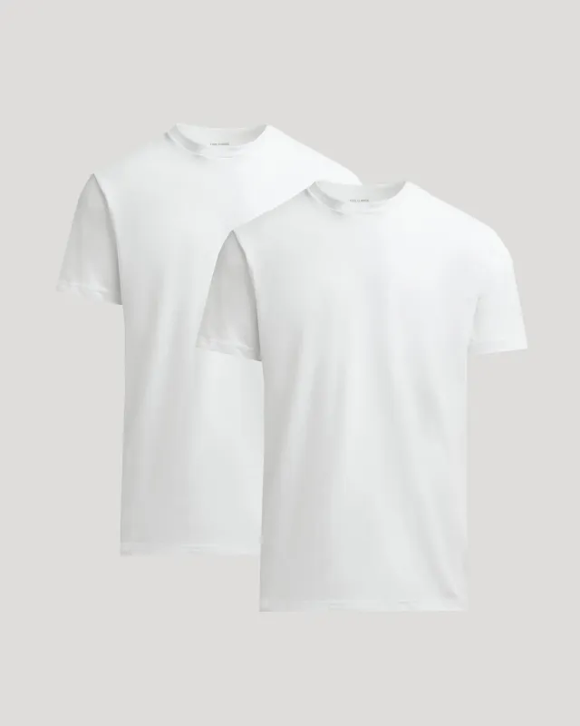 All White Heavyweight Crew 2-Pack made by True Classic