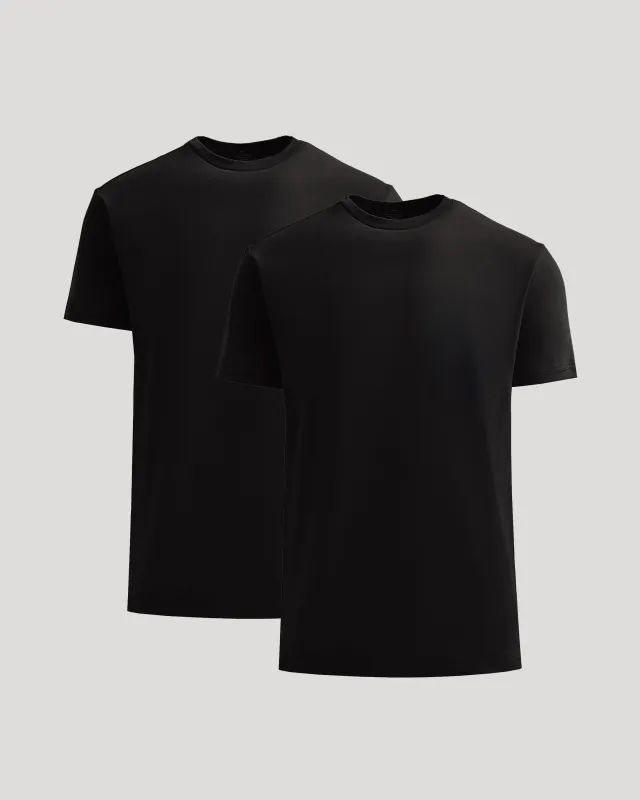 All Black Heavyweight Crew 2-Pack made by True Classic