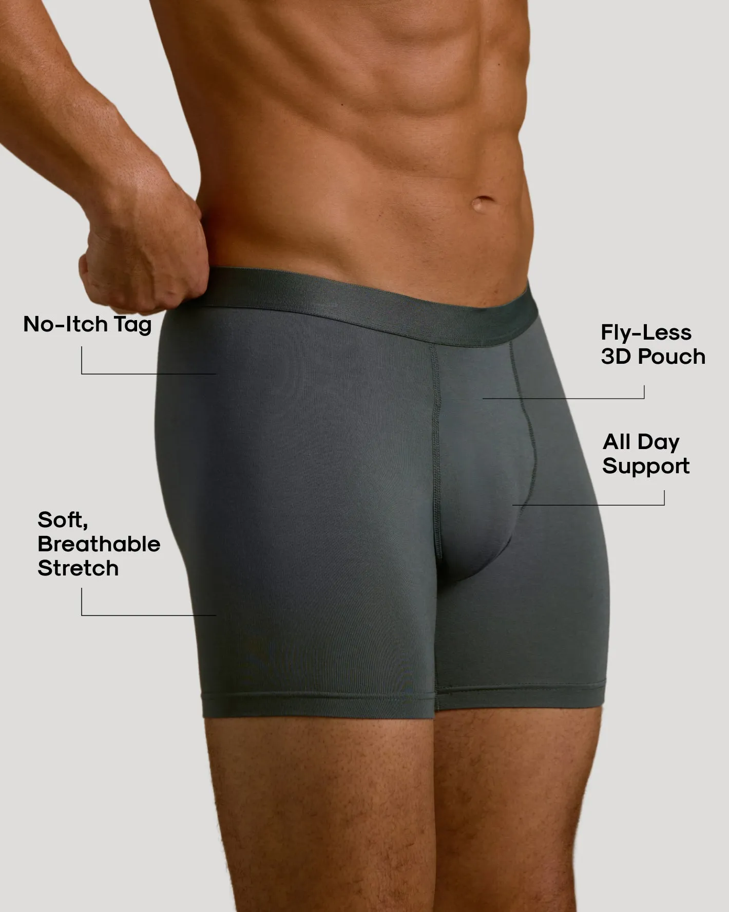 Carbon & Navy Boxer Briefs 6-Pack sold by True Classic product image thumbnail 3