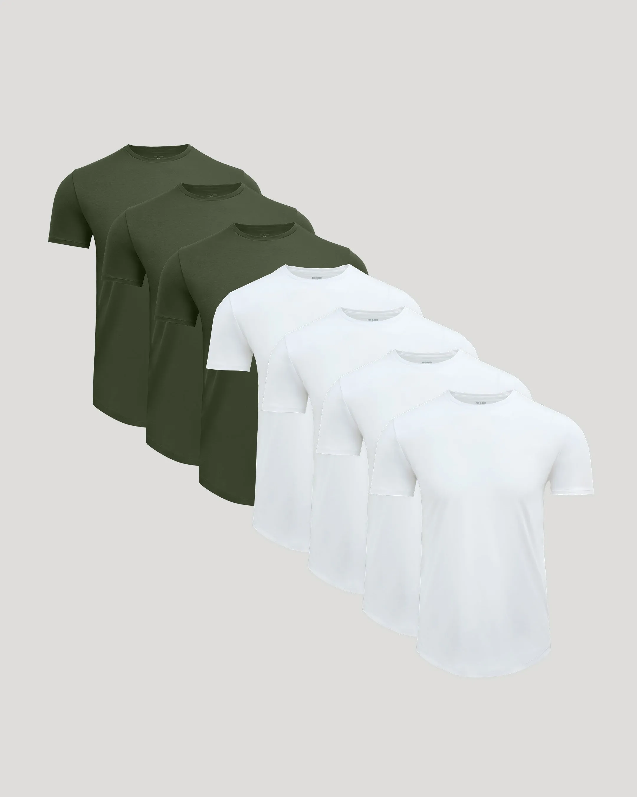 Pima Cotton Blend Curved Hem Crew 7-Pack sold by True Classic