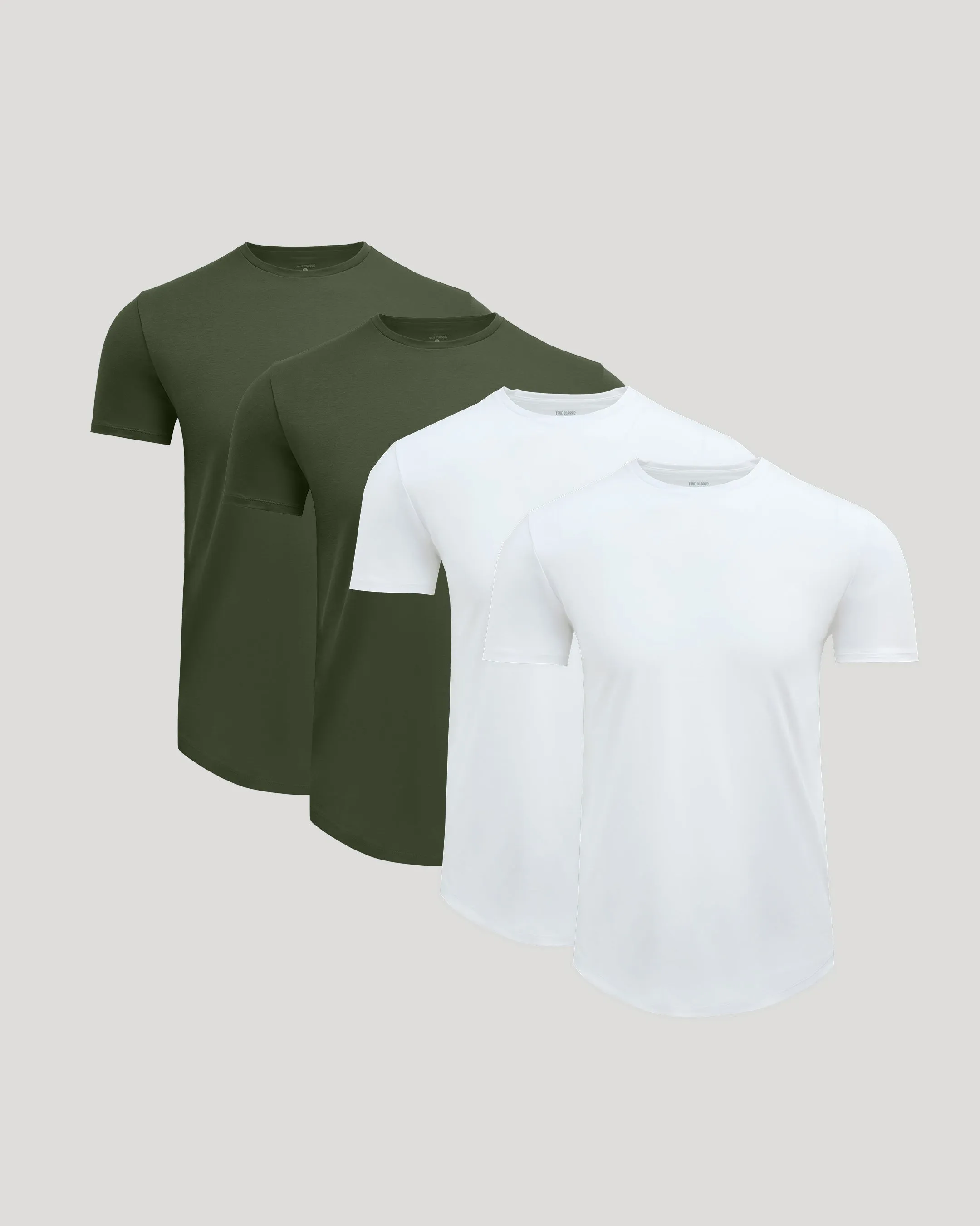 Pima Cotton Blend Curved Hem Crew 4-Pack sold by True Classic