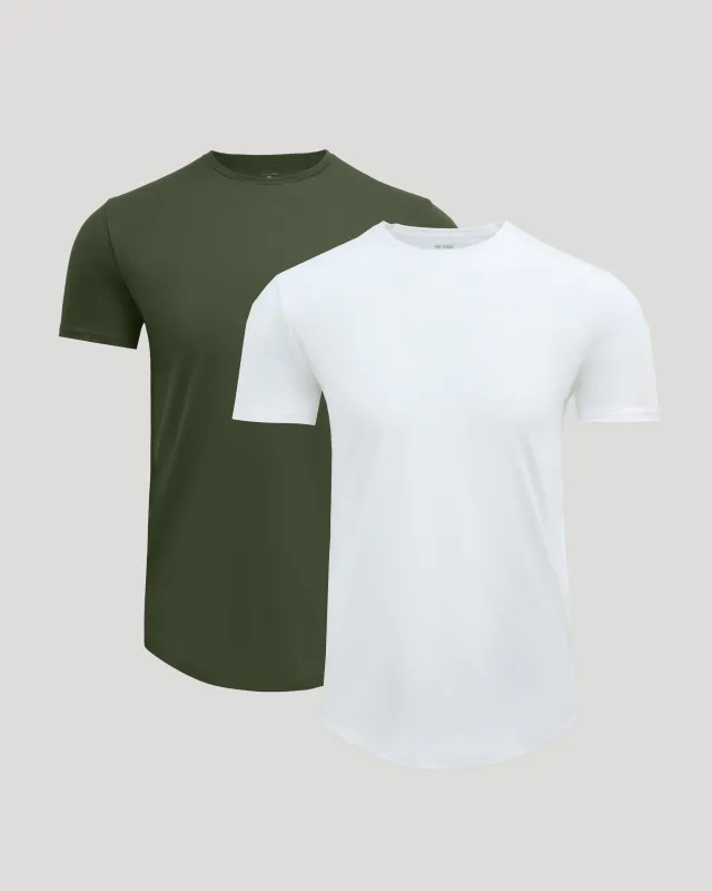 Pima Cotton Blend Curved Hem Crew 2-Pack made by True Classic