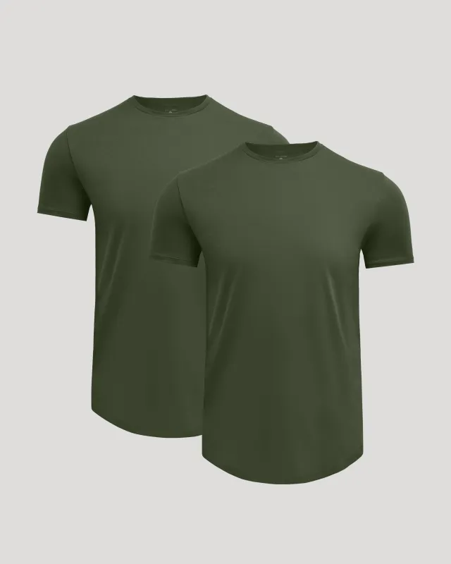 All Grove Pima Cotton Blend Curved Hem Crew 2-Pack made by True Classic