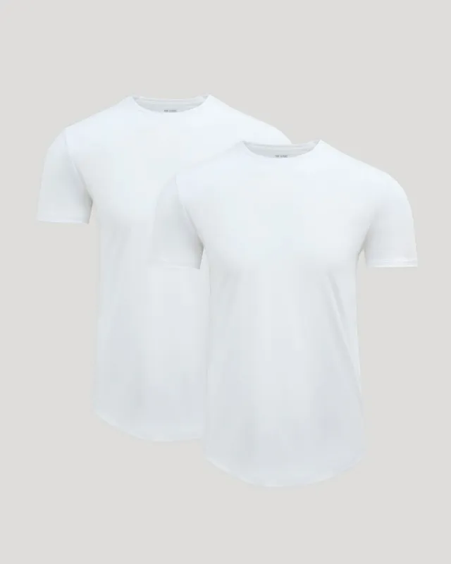 Pima Cotton Blend Curved Hem Crew 2-Pack made by True Classic