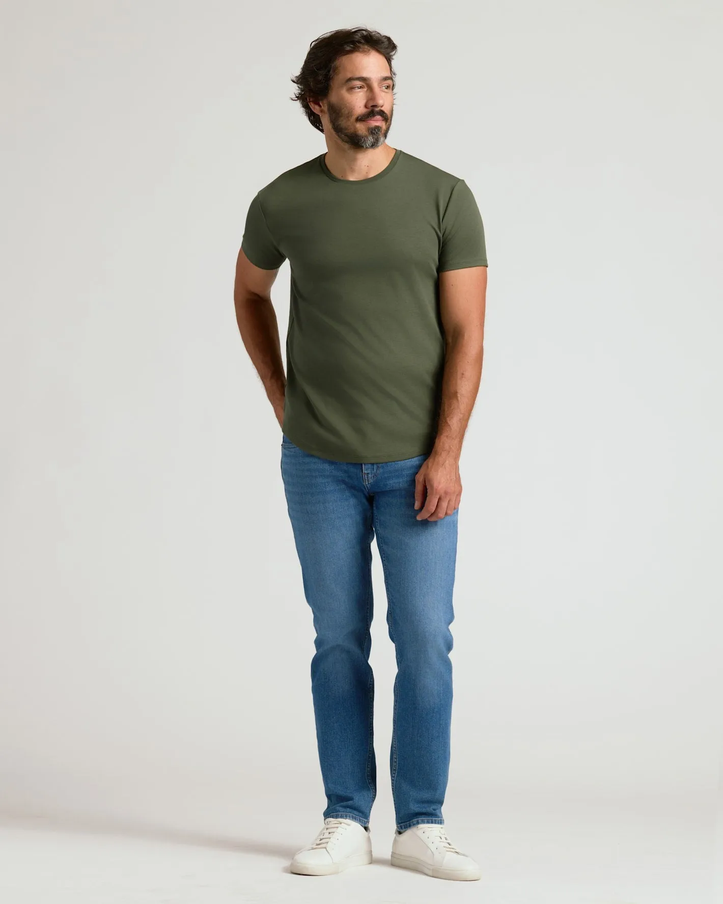 Grove Pima Cotton Blend Curved Hem Crew sold by True Classic product image thumbnail 4