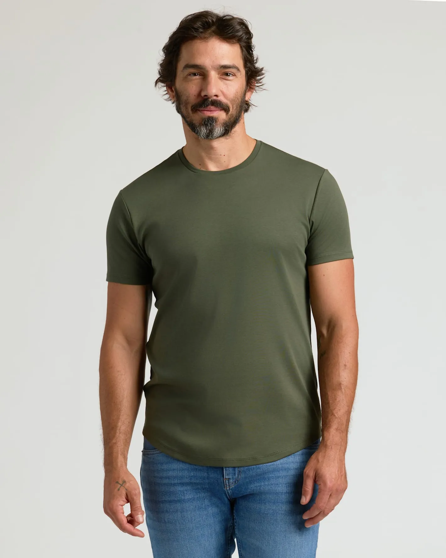 Grove Pima Cotton Blend Curved Hem Crew sold by True Classic