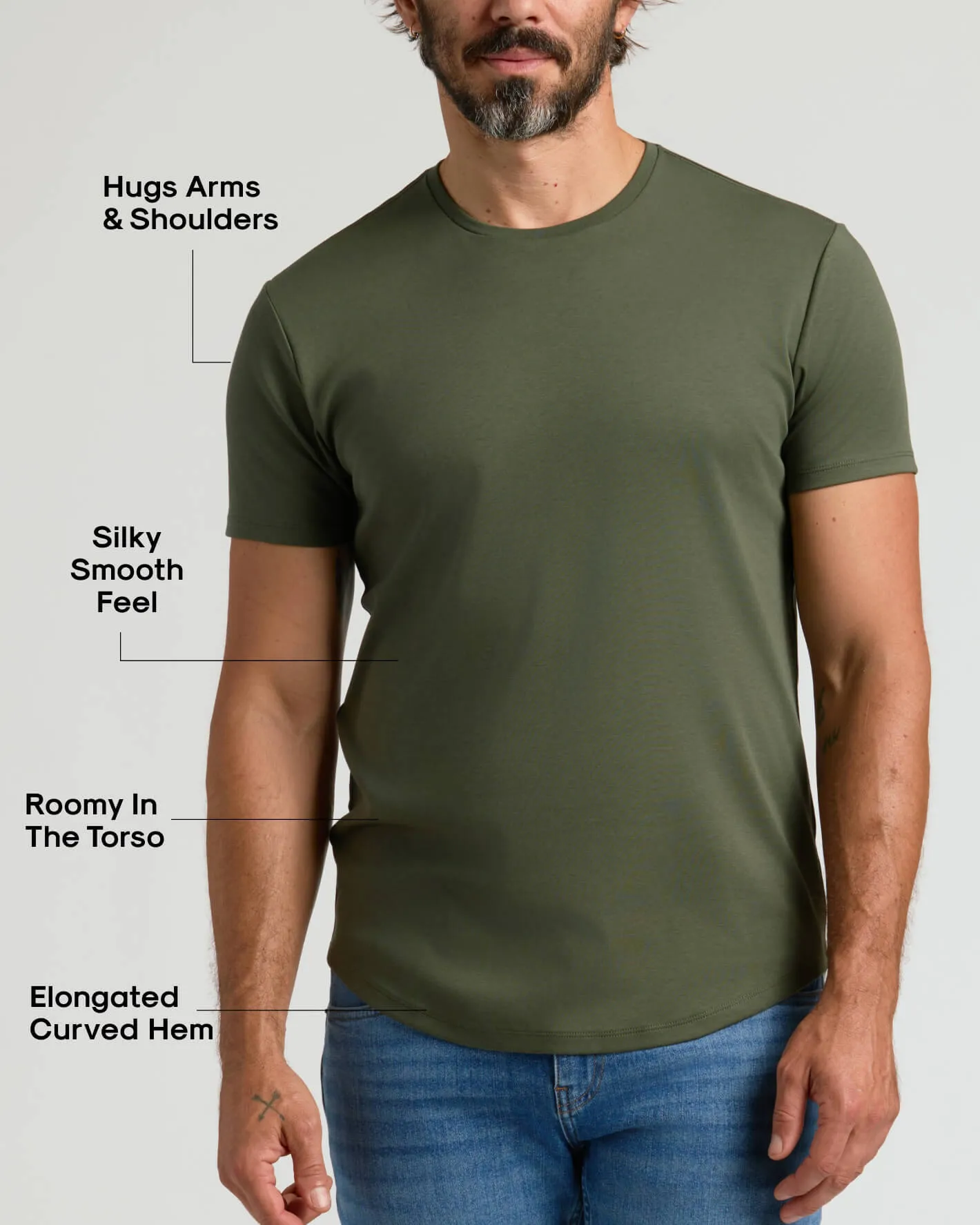 Grove Pima Cotton Blend Curved Hem Crew sold by True Classic product image thumbnail 3