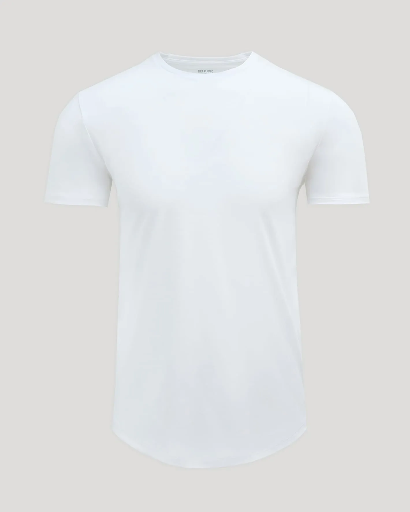 Optic White Pima Cotton Blend Curved Hem Crew sold by True Classic product image thumbnail 2