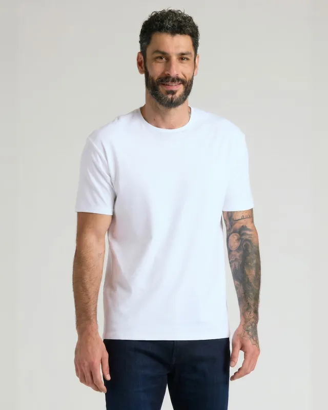 White Pima Cotton Blend Crew made by True Classic