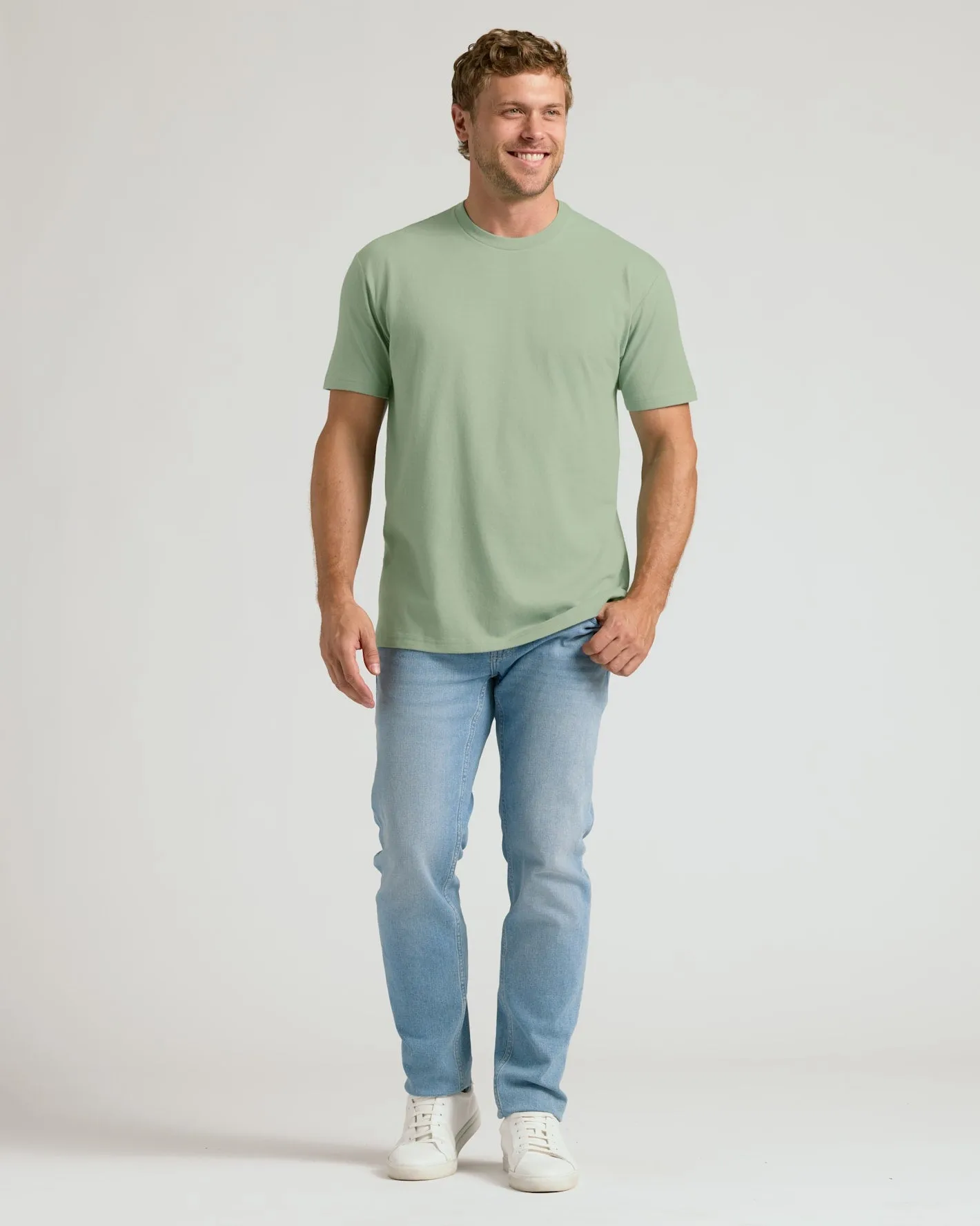 Sage Green Classic Crew Neck sold by True Classic product image thumbnail 3