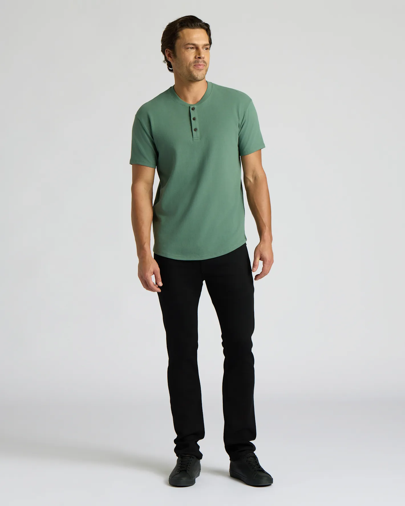 Neo Fern Heavyweight Curved Hem Henley sold by True Classic product image thumbnail 3