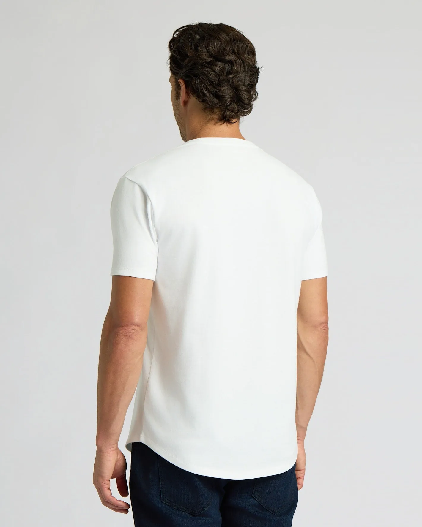 White Heavyweight Curved Hem Crew sold by True Classic product image thumbnail 5