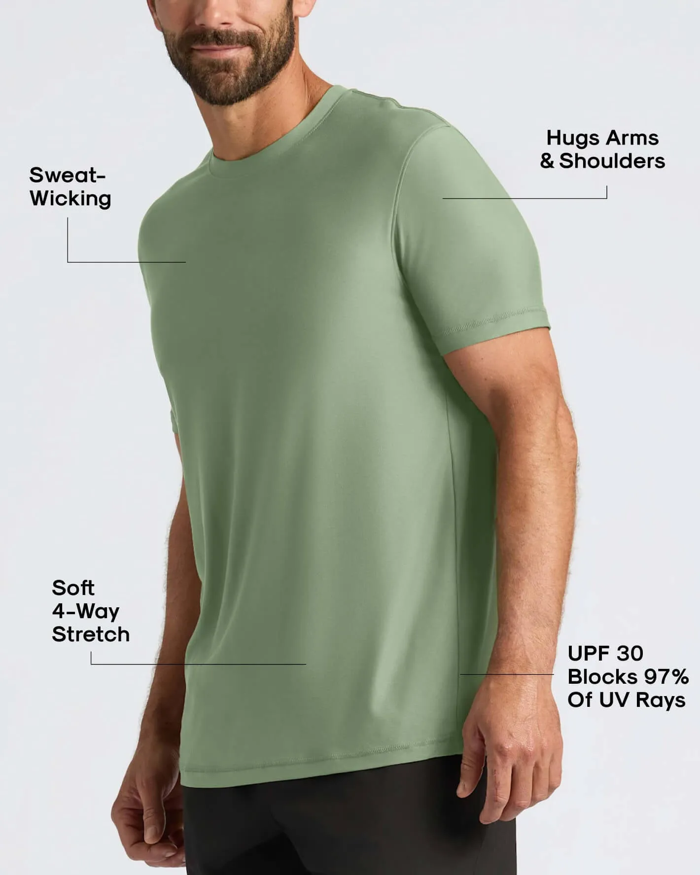 Sage Green Active Crew Neck Tee sold by True Classic product image thumbnail 3