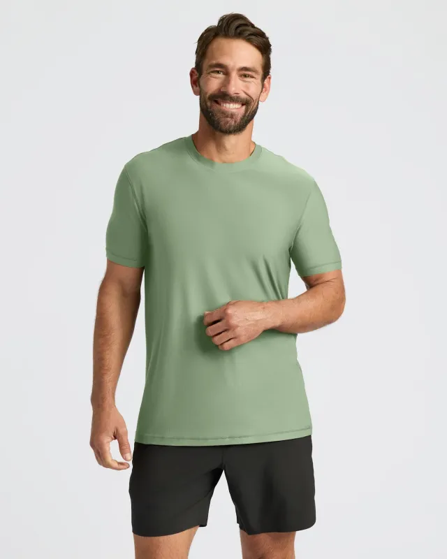 Sage Green Active Crew Neck Tee made by True Classic