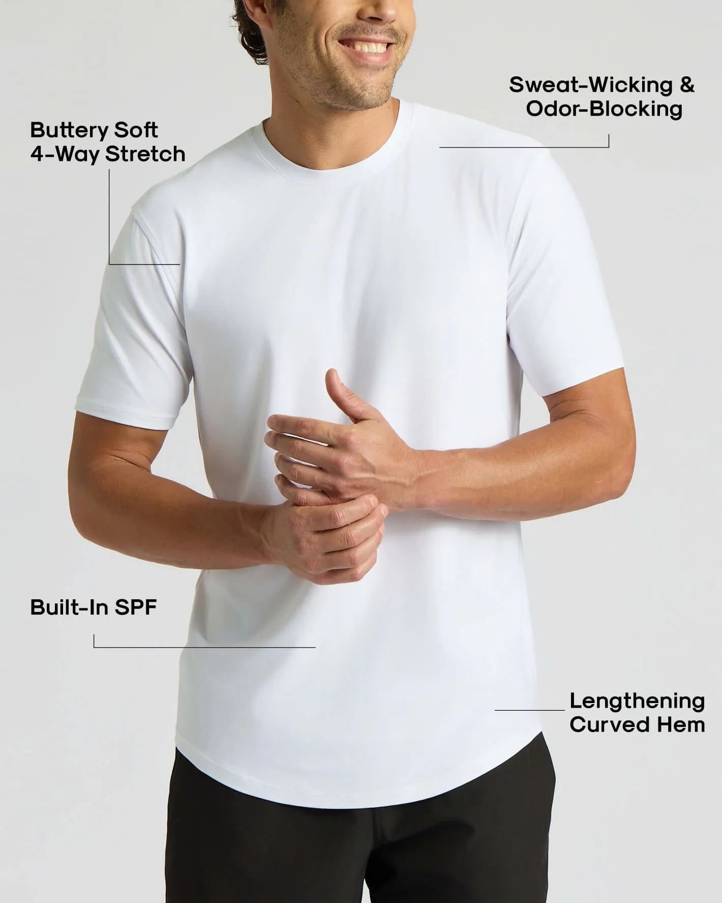 All White Active Curved Hem Crew 6-Pack sold by True Classic product image thumbnail 3