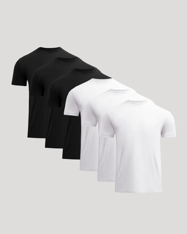 Black & White Short Classic Crew Neck 6-Pack made by True Classic