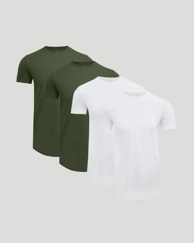 Tall Pima Cotton Blend Curved Hem Crew 4-Pack made by True Classic