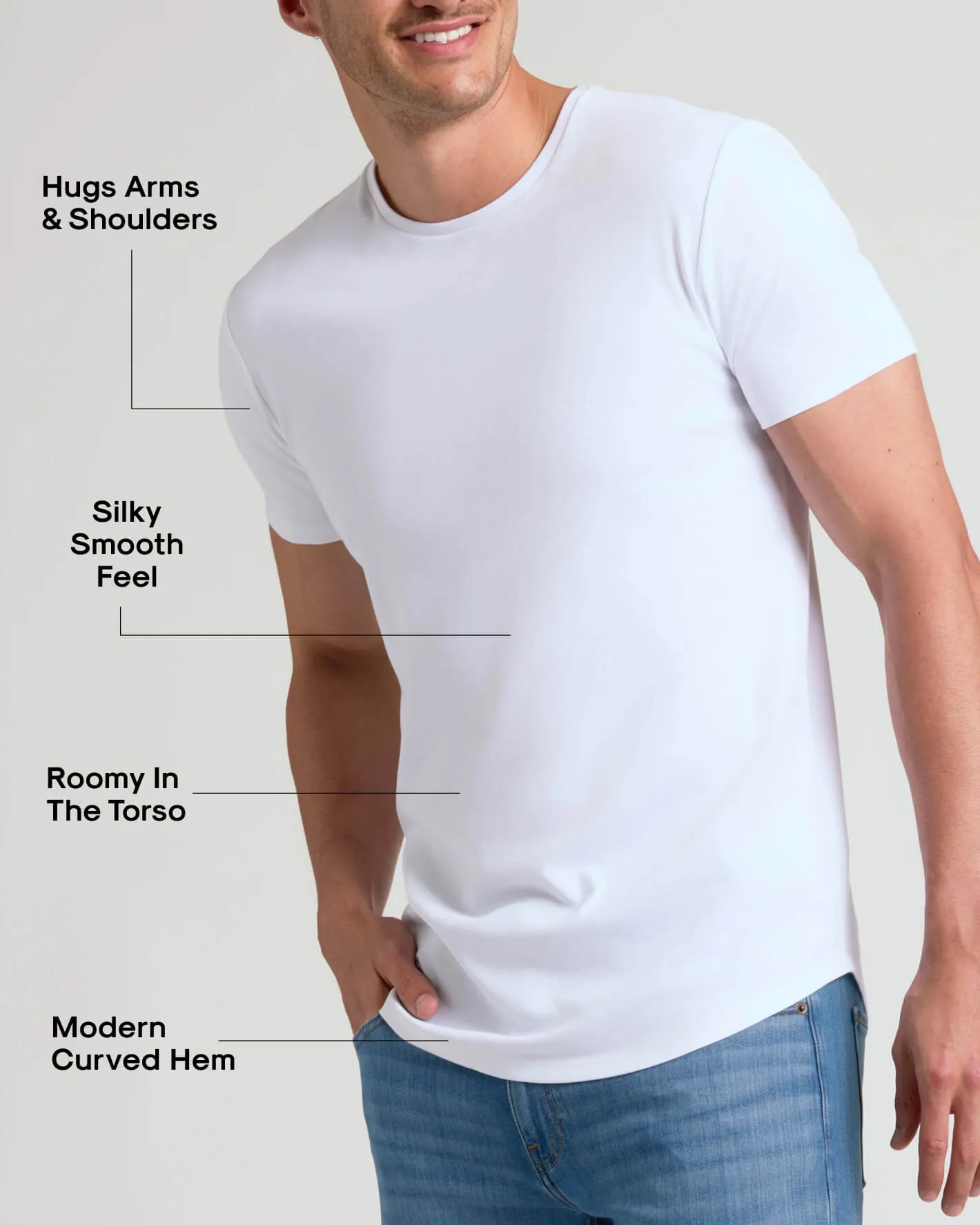 Tall Pima Cotton Blend Curved Hem Crew 2-Pack sold by True Classic product image thumbnail 3