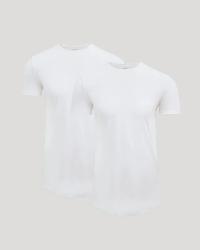 Tall Pima Cotton Blend Curved Hem Crew 2-Pack made by True Classic