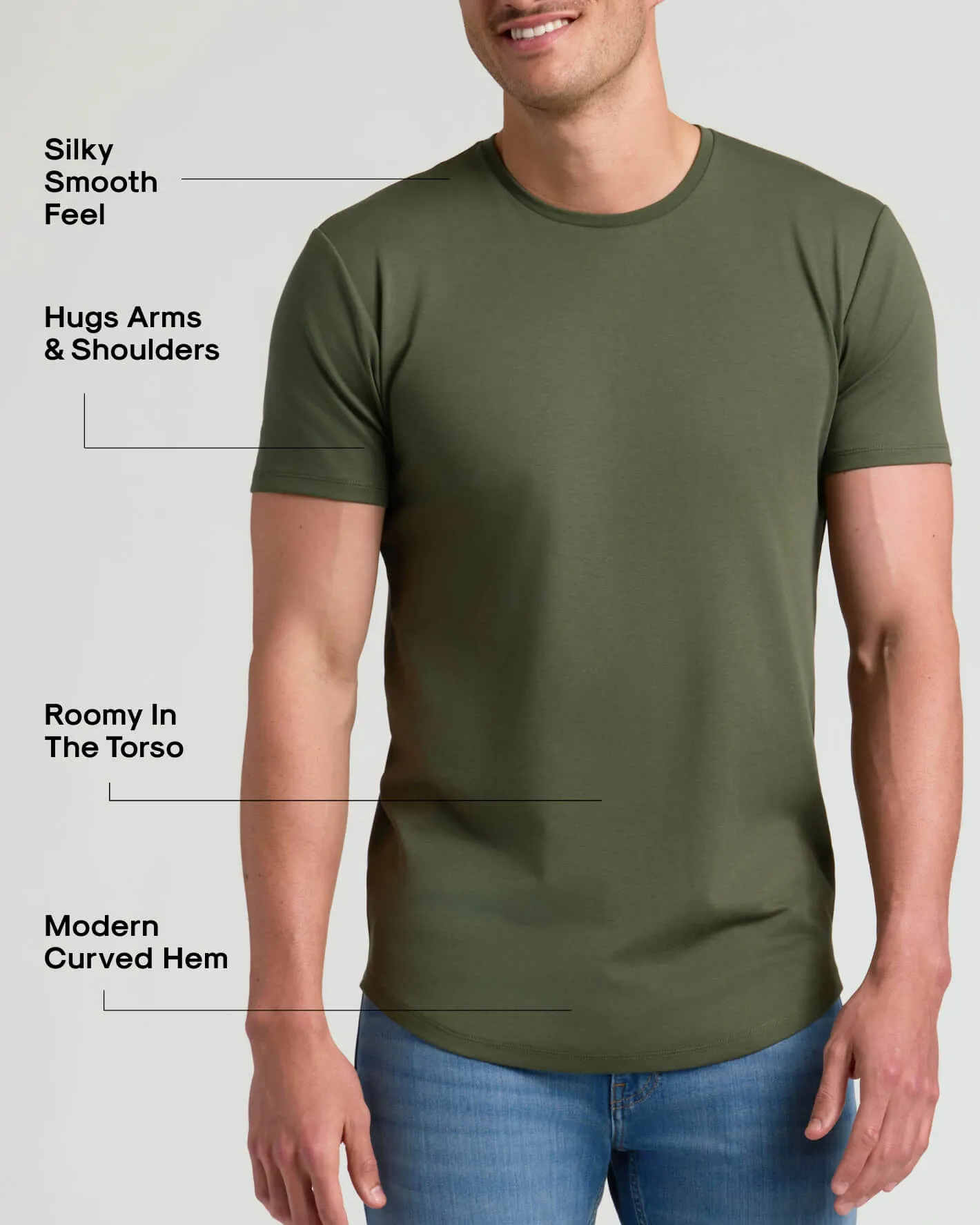 Grove Tall Pima Cotton Blend Curved Hem Crew sold by True Classic product image thumbnail 3