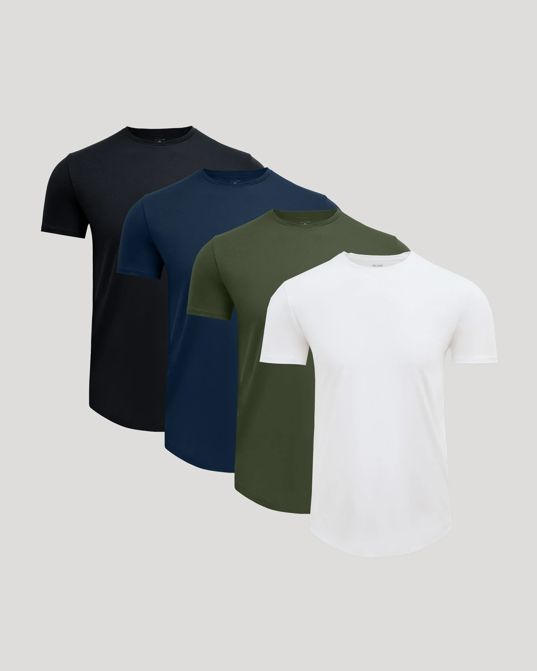 Pima Cotton Blend Curved Hem Crew 4-Pack sold by True Classic