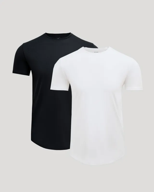 Pima Cotton Blend Curved Hem Crew 2-Pack made by True Classic