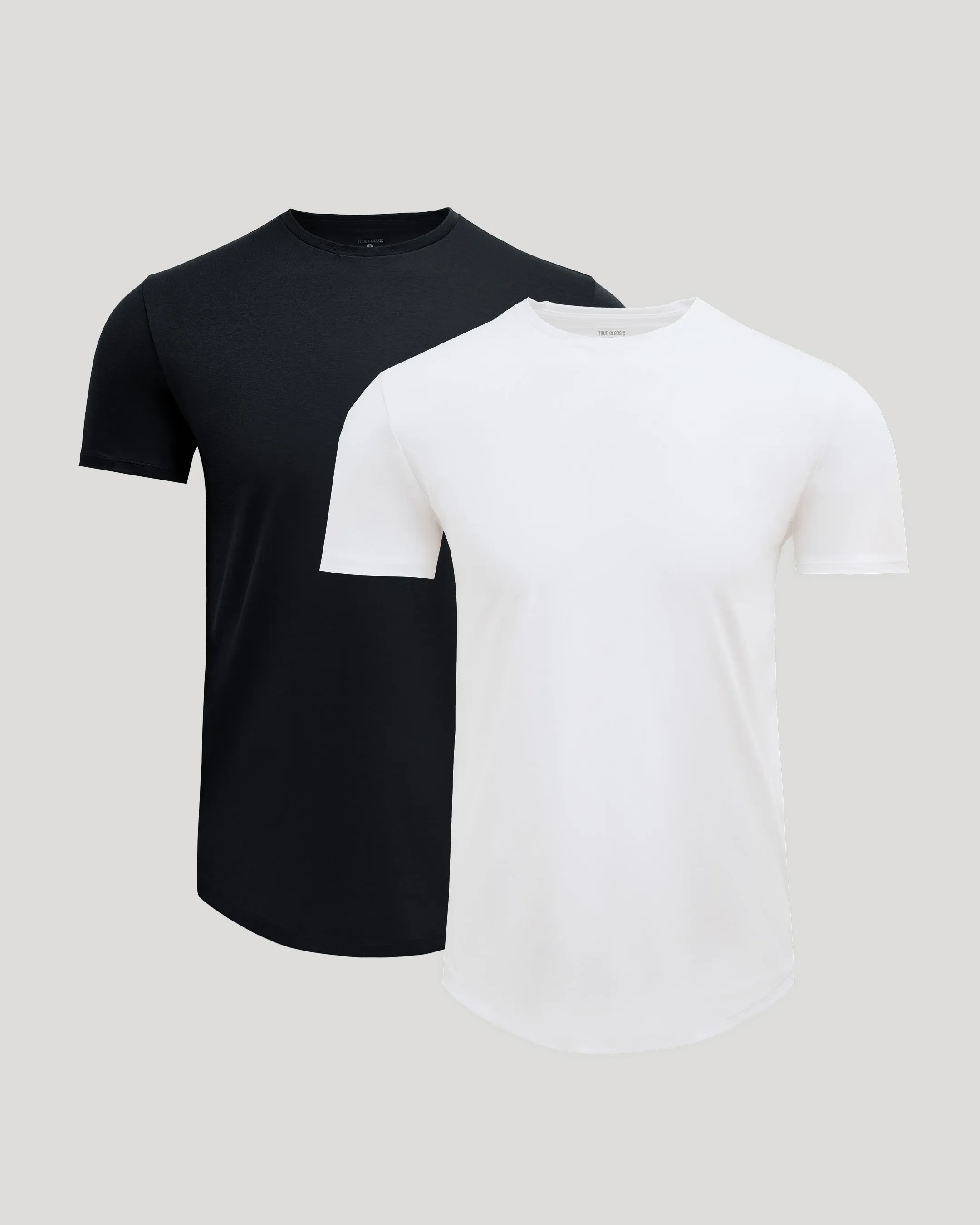 Pima Cotton Blend Curved Hem Crew 2-Pack sold by True Classic