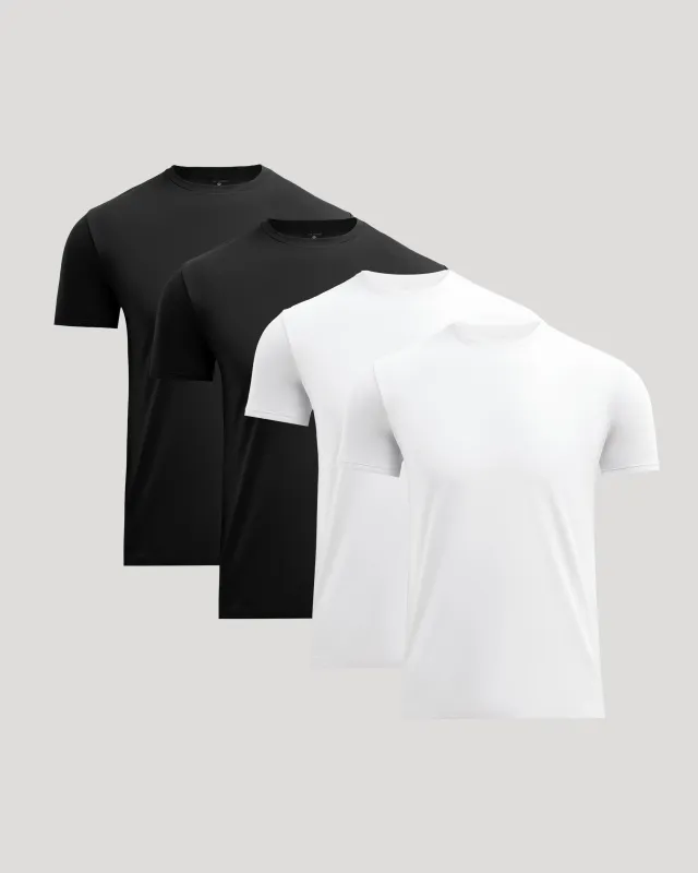Black & White Pima Cotton Blend Crew 4-Pack made by True Classic