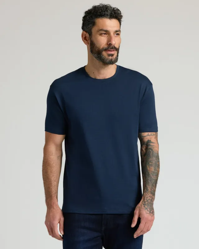 Navy Pima Cotton Blend Crew made by True Classic