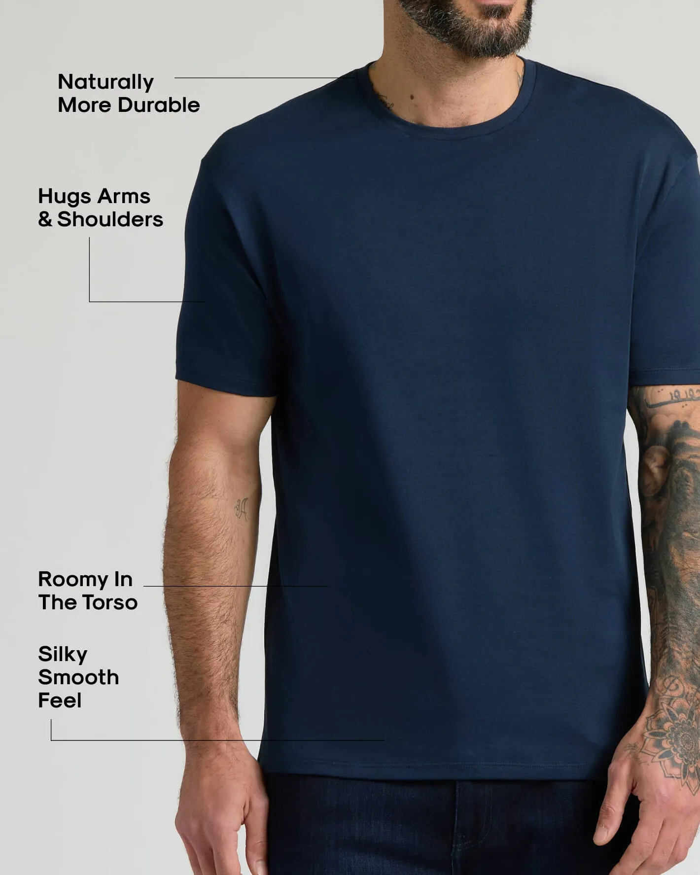 Navy Pima Cotton Blend Crew sold by True Classic product image thumbnail 3