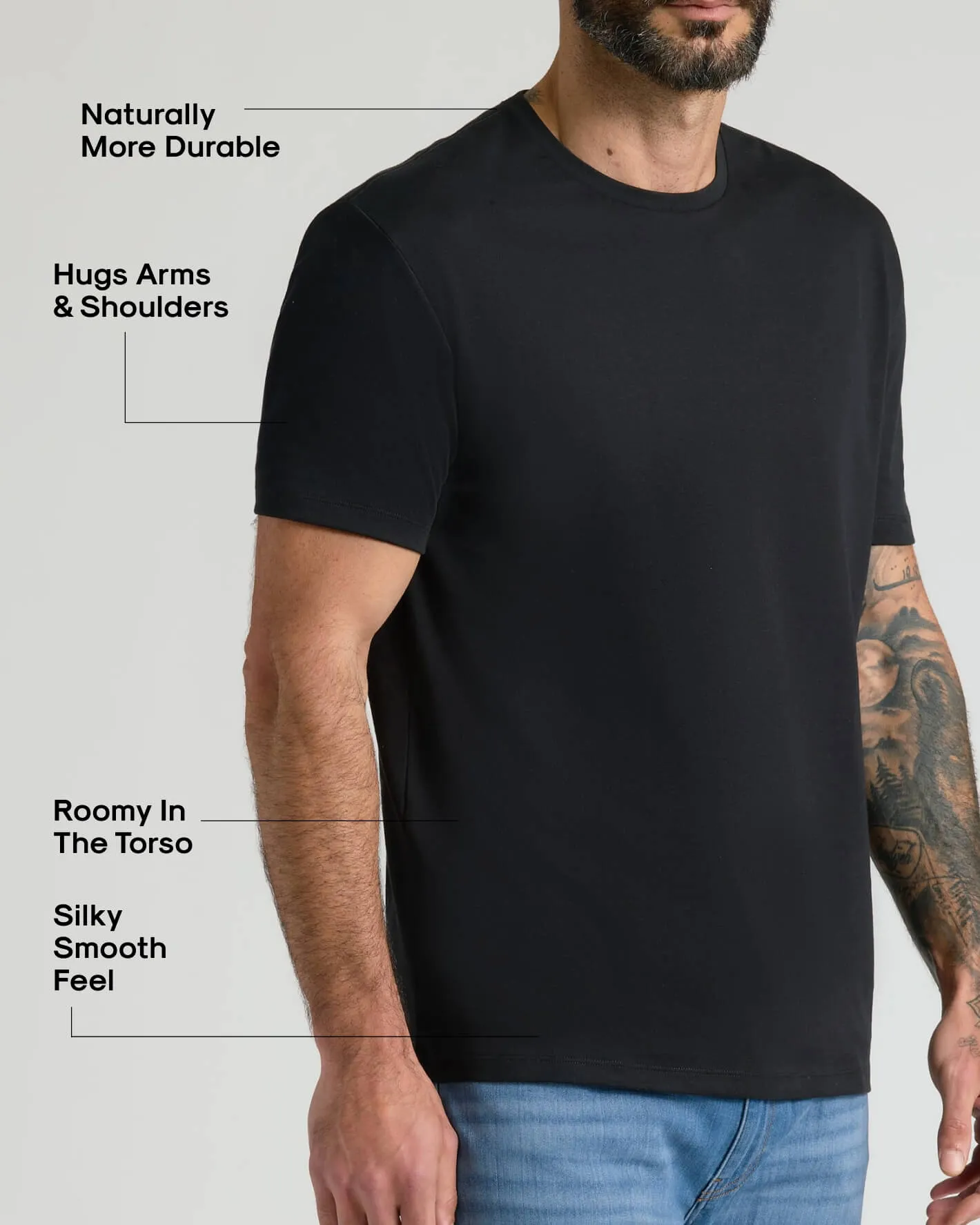 Black Pima Cotton Blend Crew sold by True Classic product image thumbnail 3