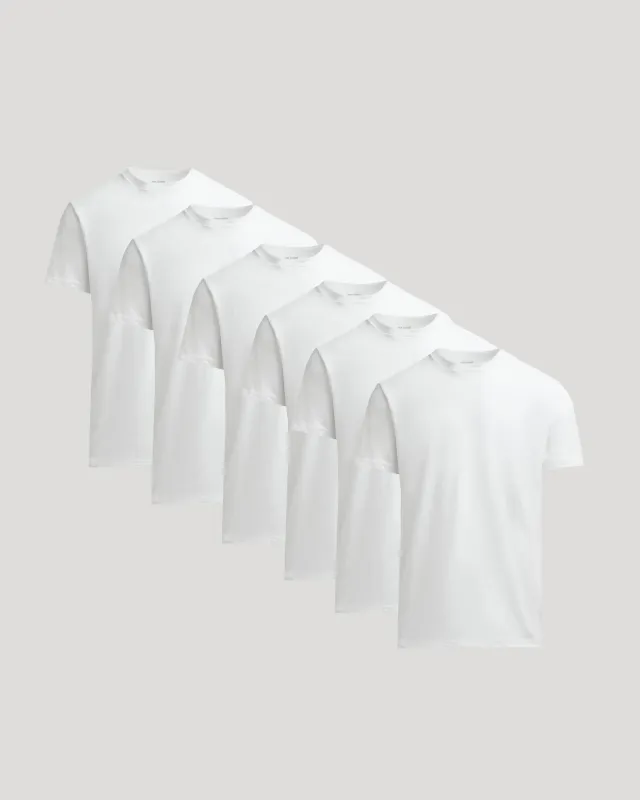 All White Heavyweight Crew 6-Pack made by True Classic
