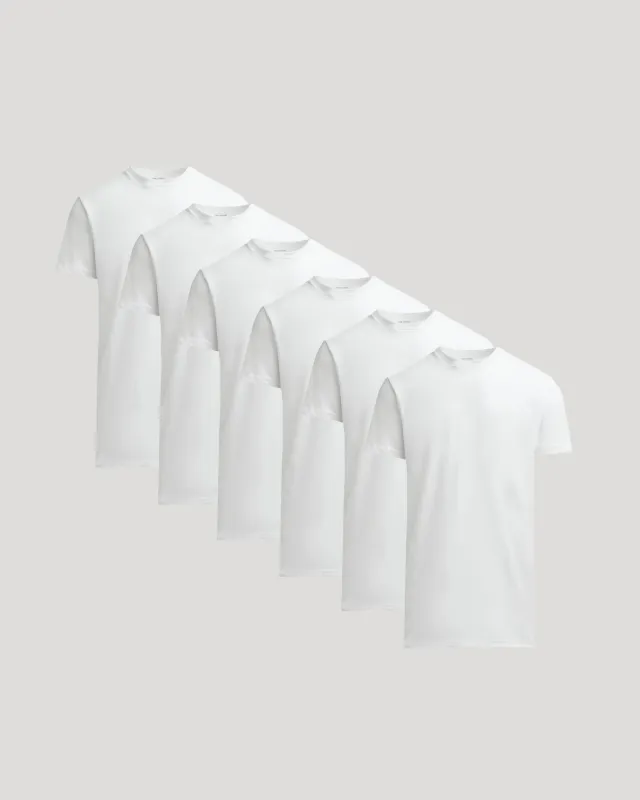 All White Tall Heavyweight Crew 6-Pack made by True Classic