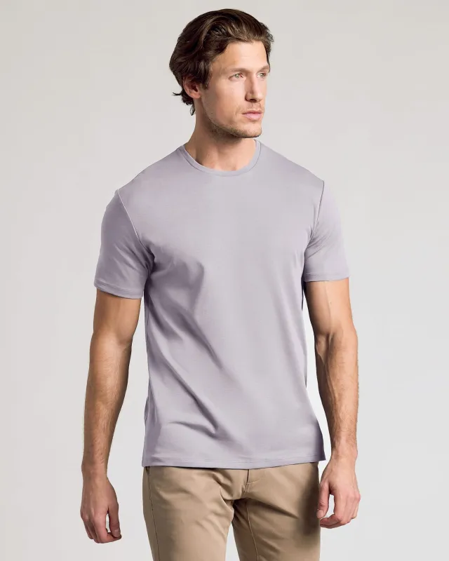 Minimal Gray Pima Cotton Blend Crew made by True Classic