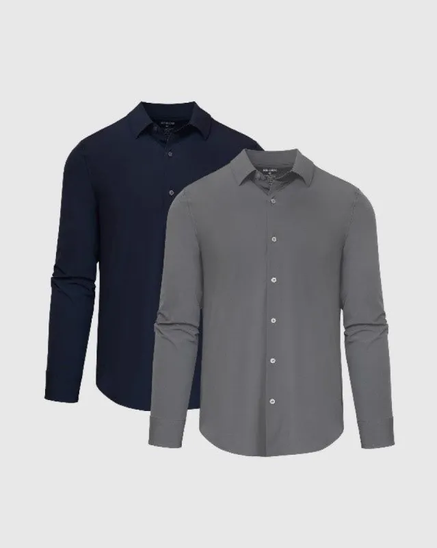 Dark Tones Lightweight Performance Dress Shirt 2-Pack sold by True Classic