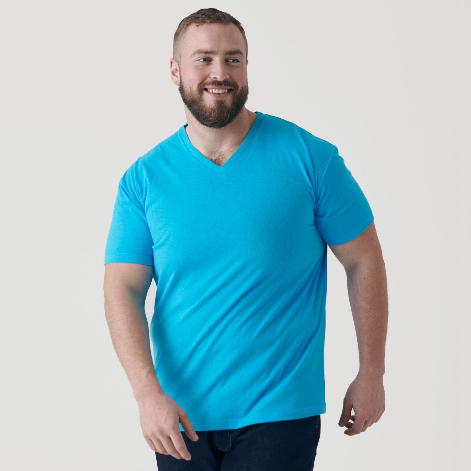 Turquoise V-Neck T-Shirt sold by True Classic product image thumbnail 5