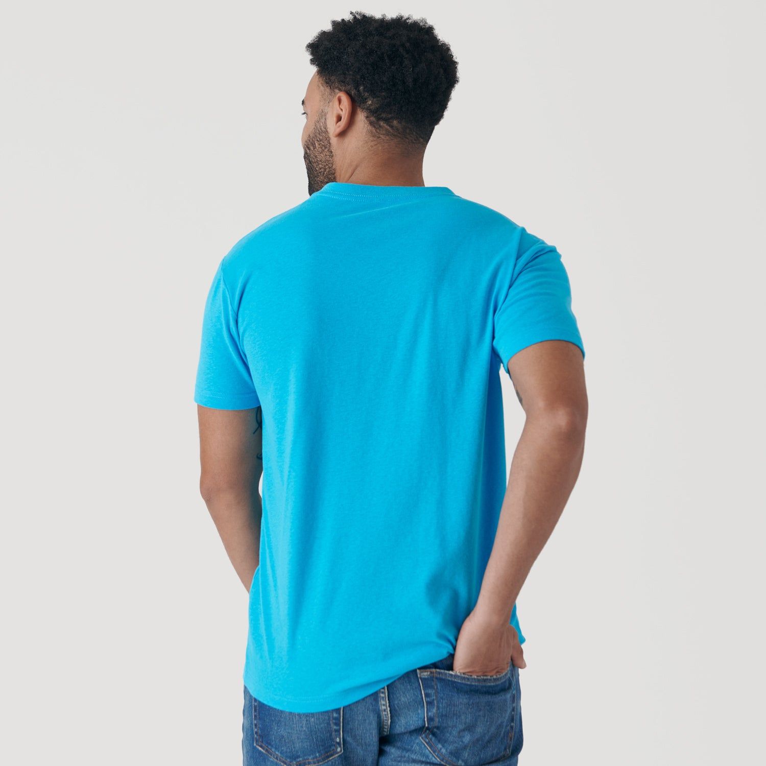 Turquoise V-Neck T-Shirt sold by True Classic product image thumbnail 3