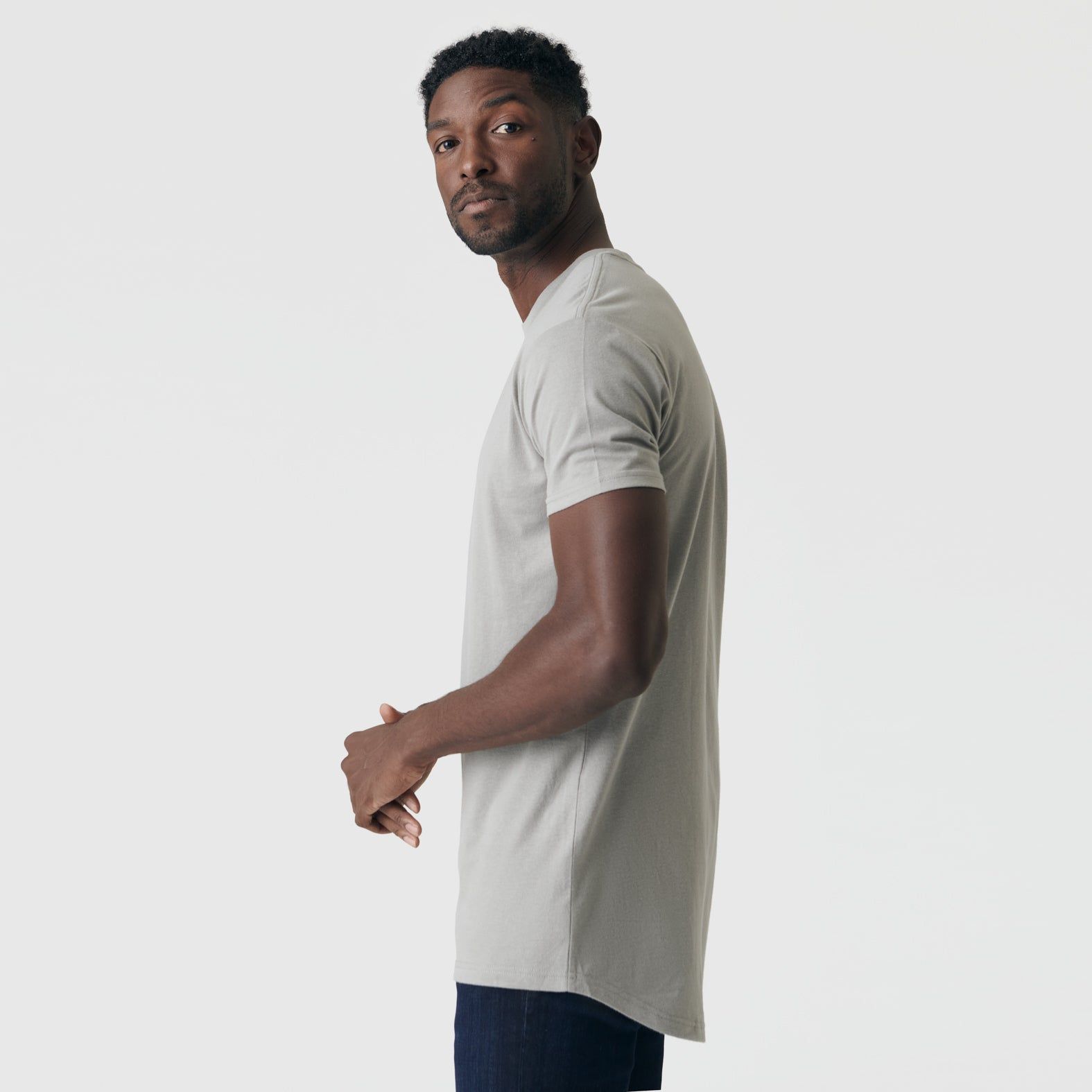 Iron Gray Tall Round Hem Crew Neck T-Shirt sold by True Classic product image thumbnail 4