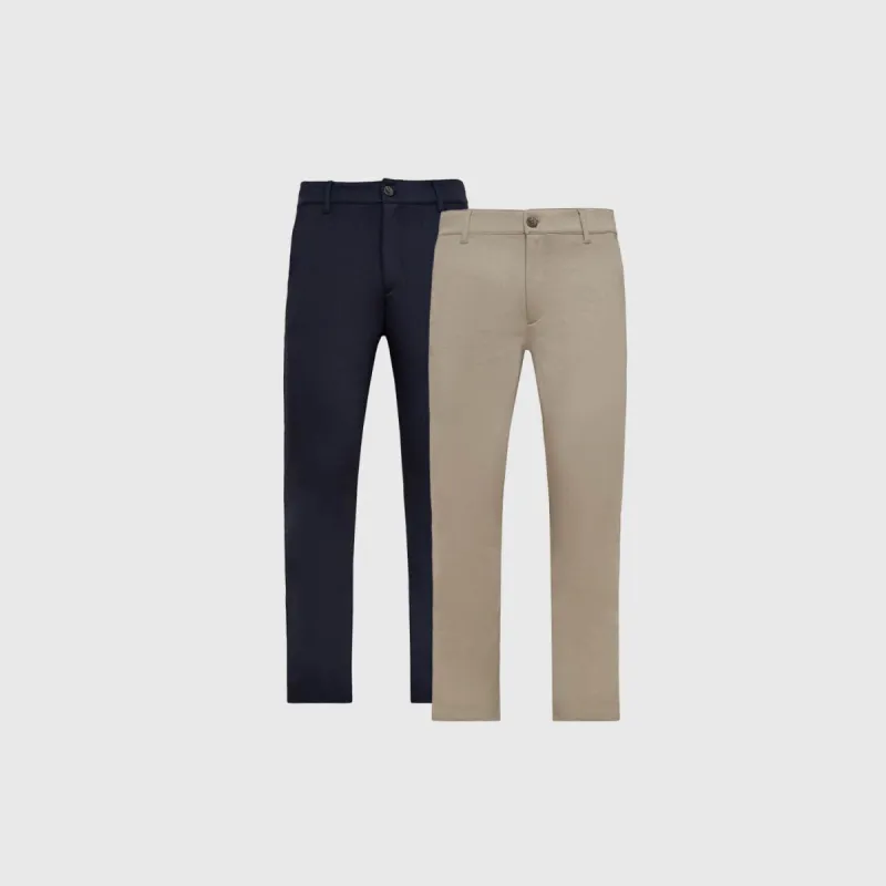 Navy and Khaki Slim Comfort Knit Chino Pant 2-Pack sold by True Classic