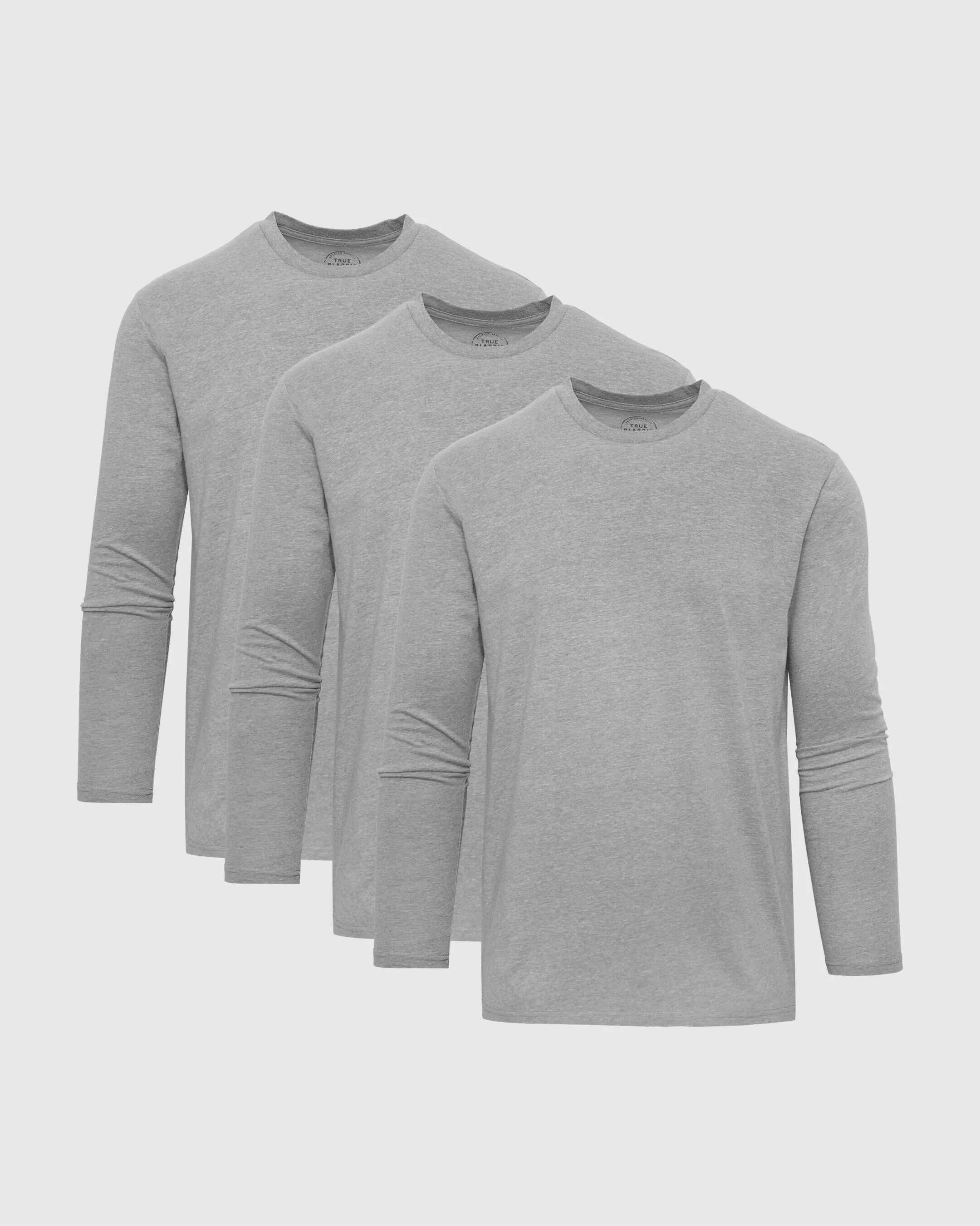 Gray Long Sleeve Crew Neck 3-Pack sold by True Classic