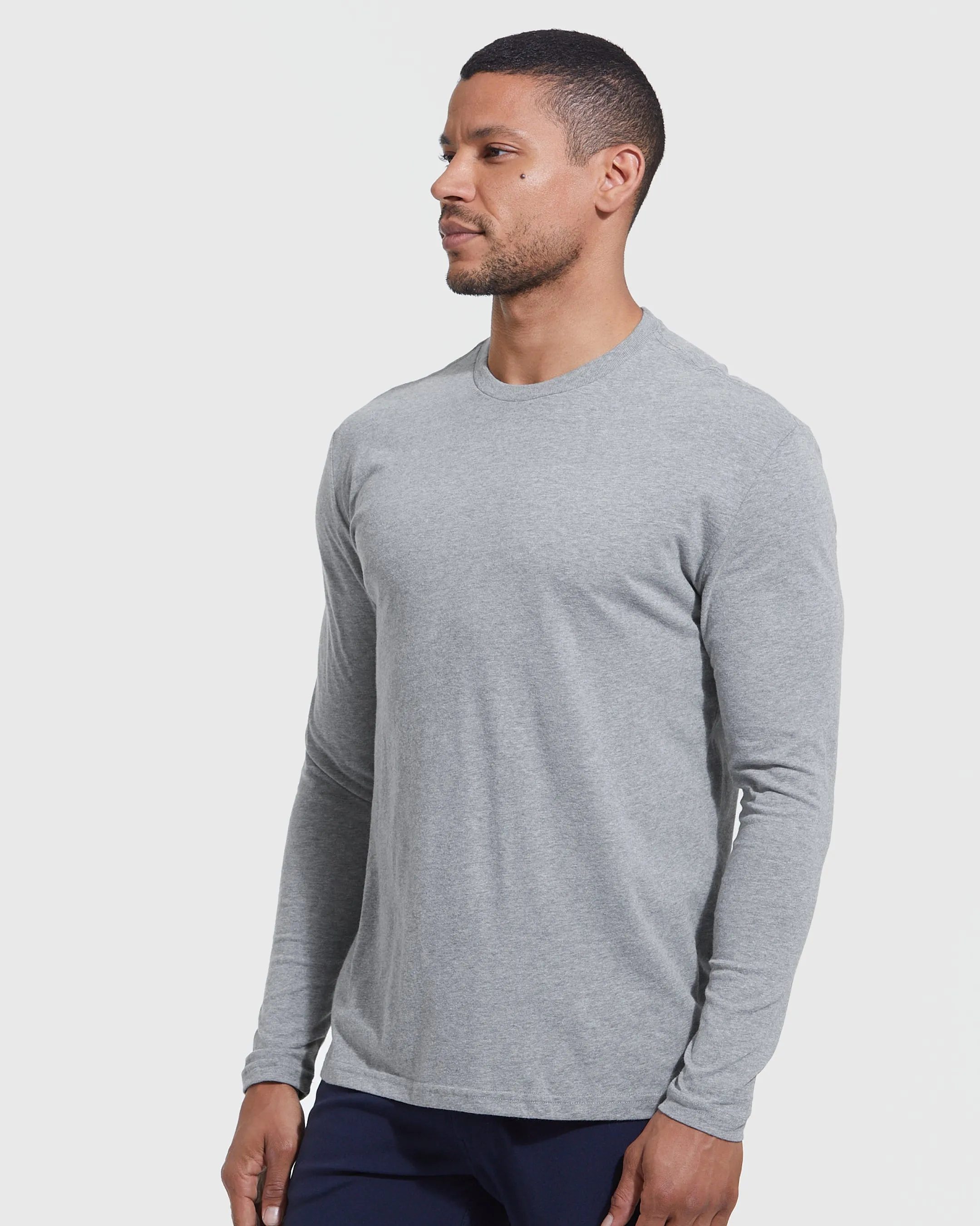 Gray Long Sleeve Crew Neck 3-Pack sold by True Classic product image thumbnail 3