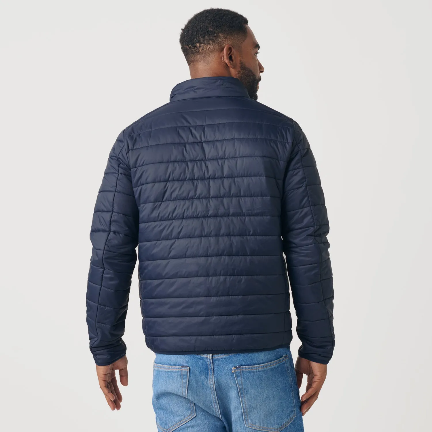 Navy Quilted Puffer Jacket sold by True Classic product image thumbnail 3