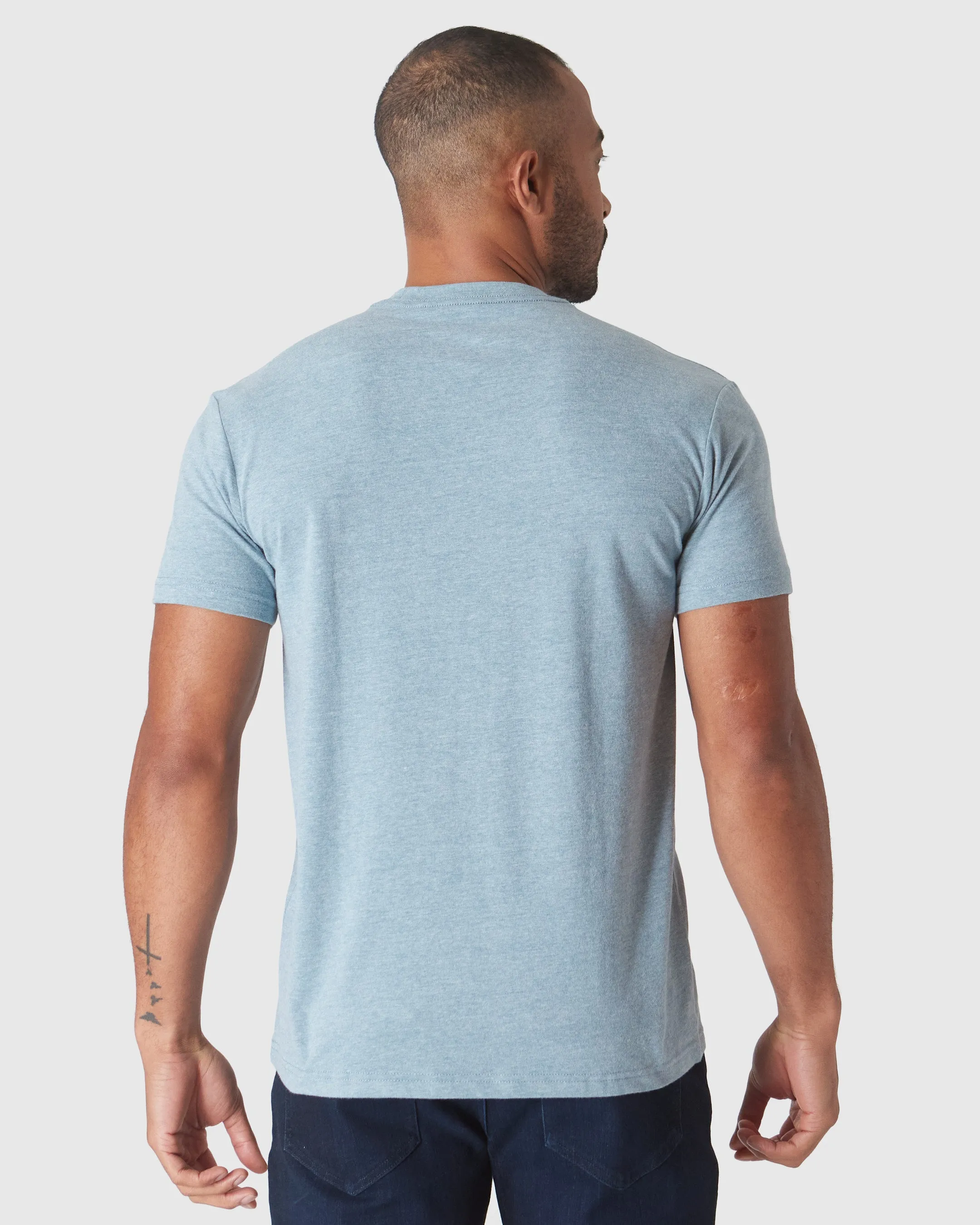 Heather Sapphire Short Sleeve Crew Neck T Shirt sold by True Classic product image thumbnail 3
