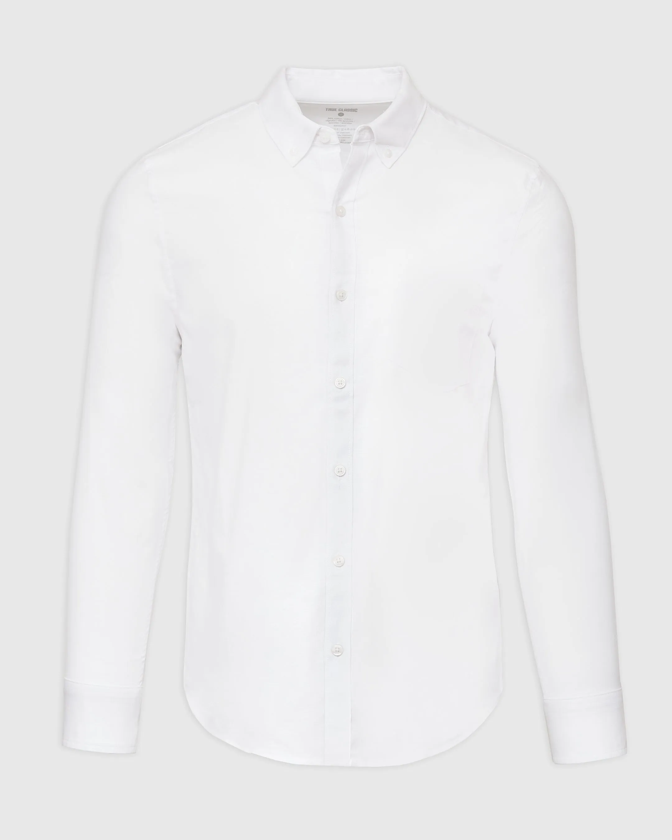 White Stretch Oxford Long Sleeve Button Up Shirt sold by True Classic product image thumbnail 2