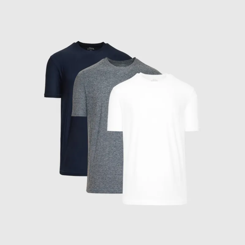 Blue Active Crew Neck 3-Pack sold by True Classic
