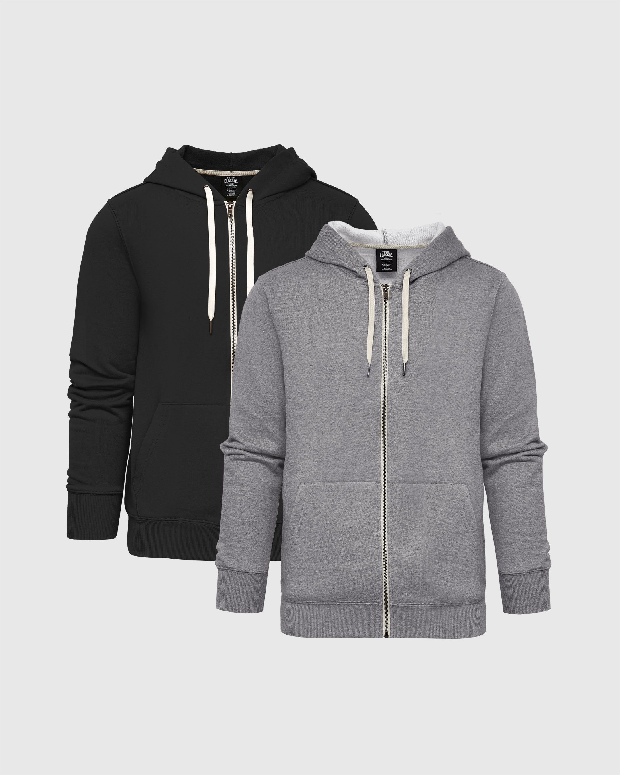 Core Color Fleece Full Zip Hood 2-Pack sold by True Classic