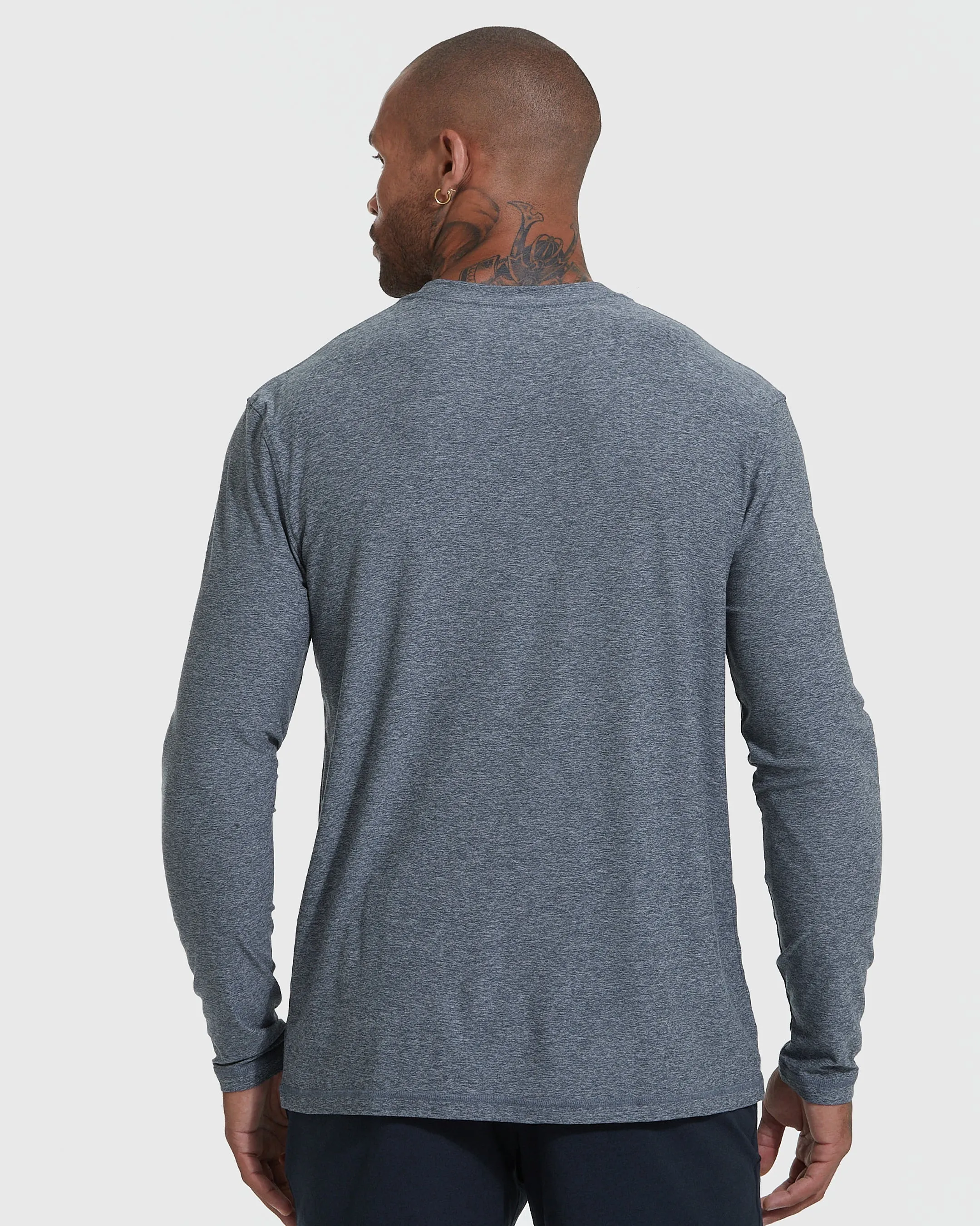Heather Navy Active Long Sleeve Crew T-Shirt sold by True Classic product image thumbnail 4