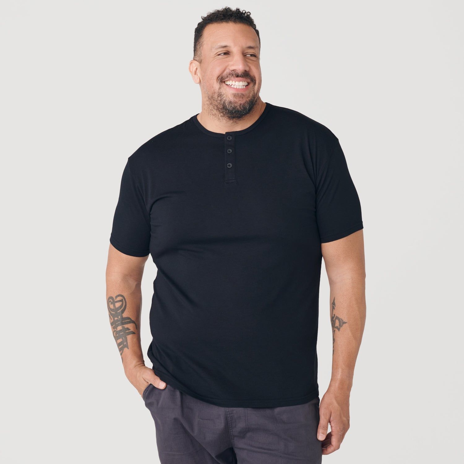 Black Short Sleeve Henley sold by True Classic product image thumbnail 5