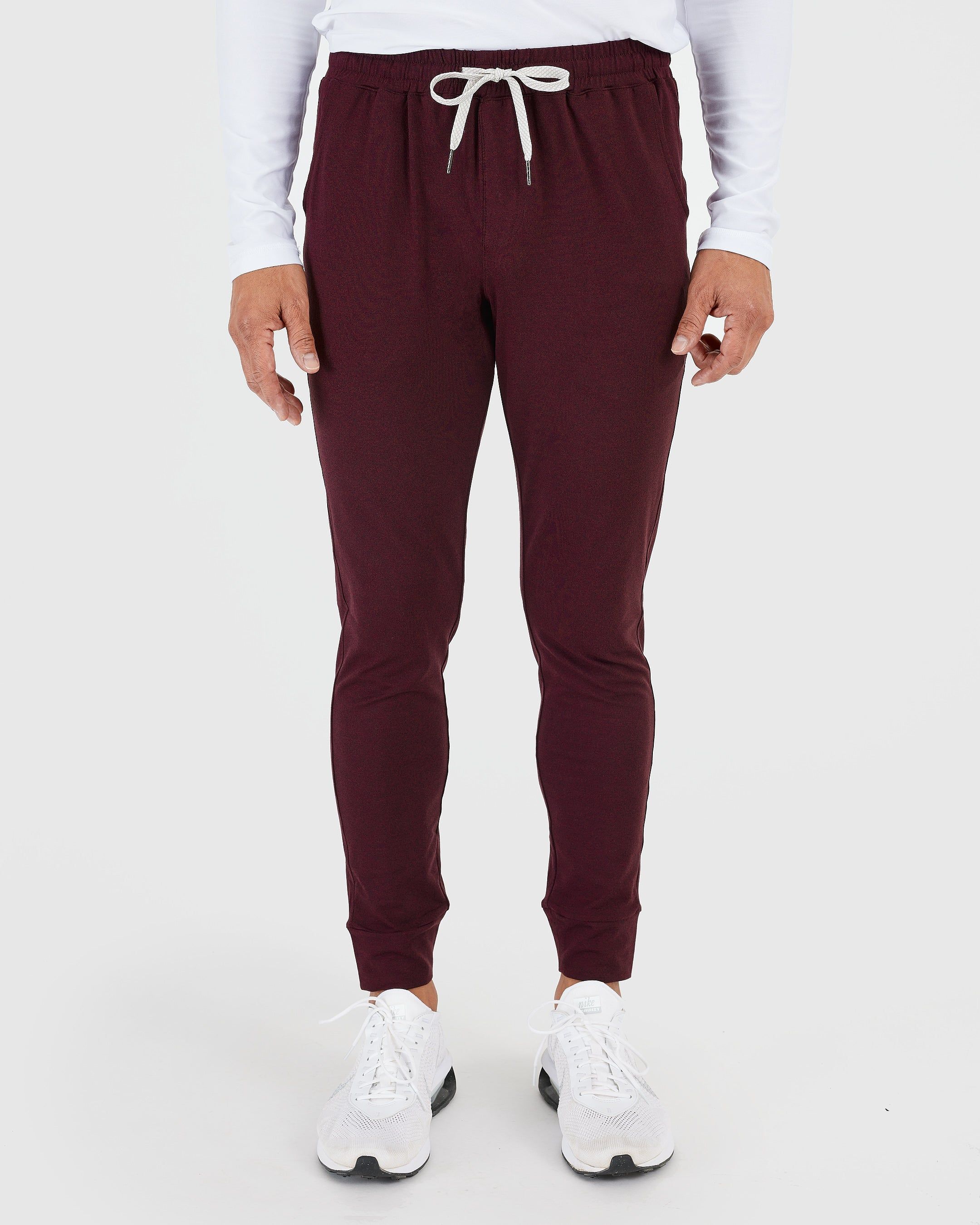 Dark Heather Burgundy Active Joggers sold by True Classic